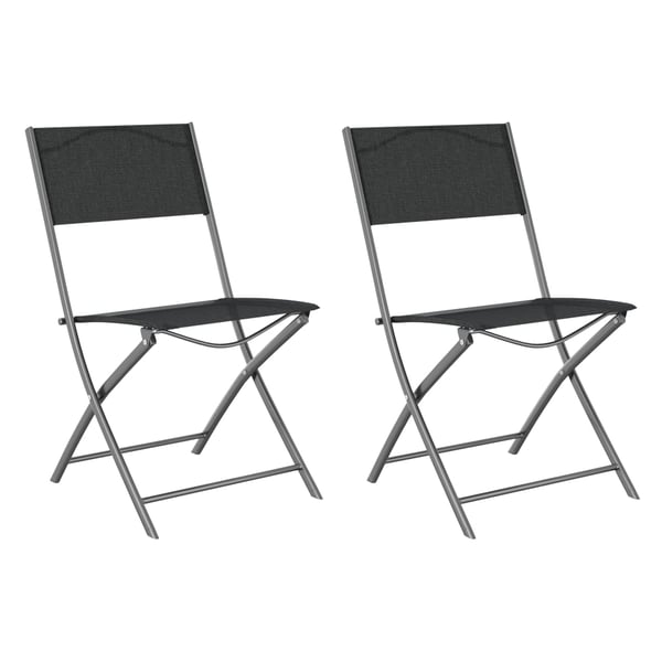 vidaXL foldbare havestole 2 stk. stål og textilene sort
