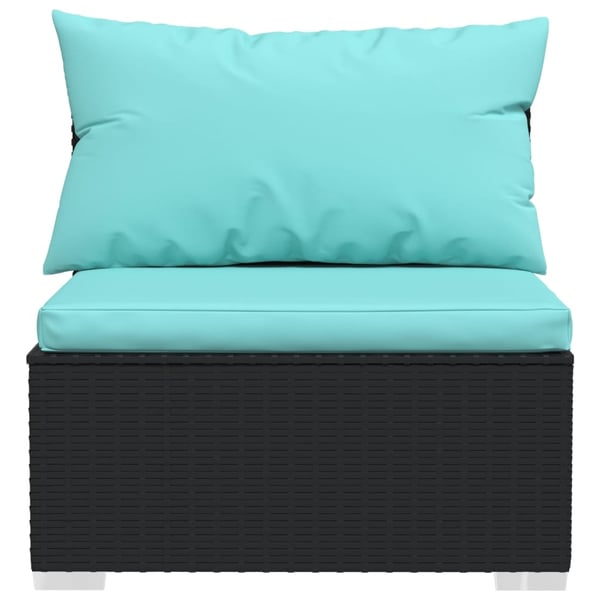 vidaXL 3-personers sofa med hynder polyrattan sort