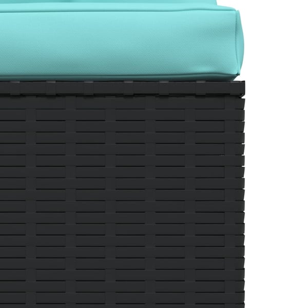 vidaXL 3-personers sofa med hynder polyrattan sort