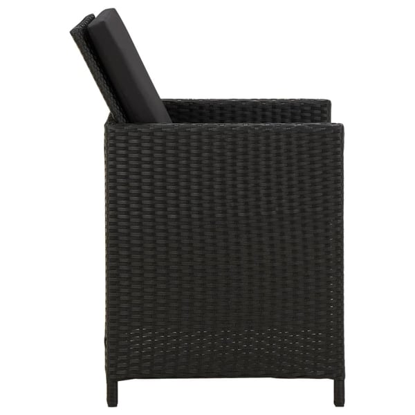 vidaXL havestole med hynder 4 stk. polyrattan sort
