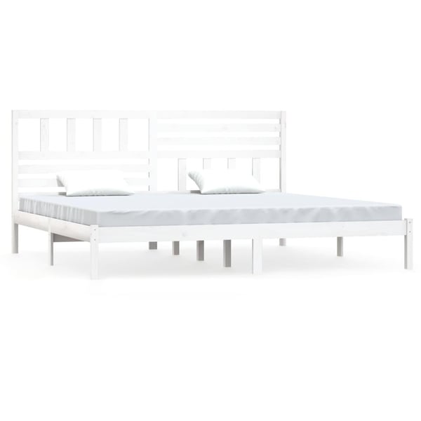 vidaXL Sengeramme hvit heltre furu 200x200 cm