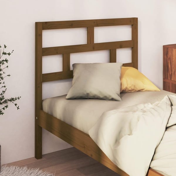vidaXL Sengegavl honningbrun 81x4x100 cm heltre furu