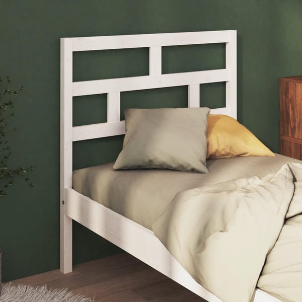 vidaXL Sengegavl hvit 81x4x100 cm heltre furu