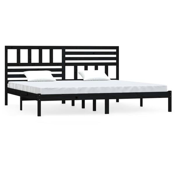 vidaXL Sengeramme svart heltre furu 200x200 cm