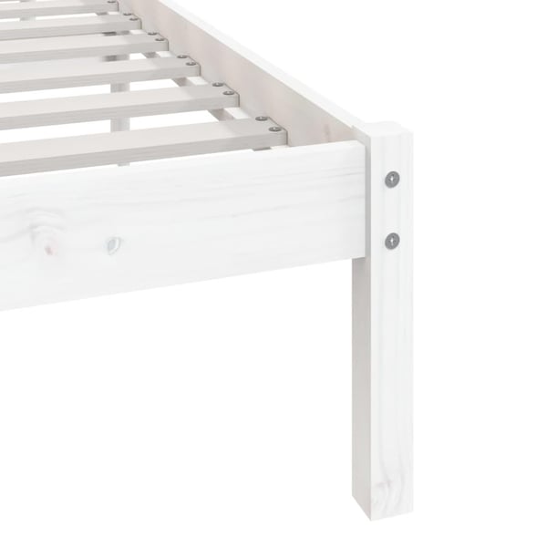 vidaXL Sengeramme hvit heltre furu 120x200 cm