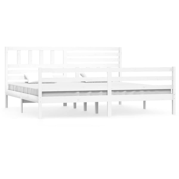 vidaXL Sengeramme hvit heltre 200x200 cm