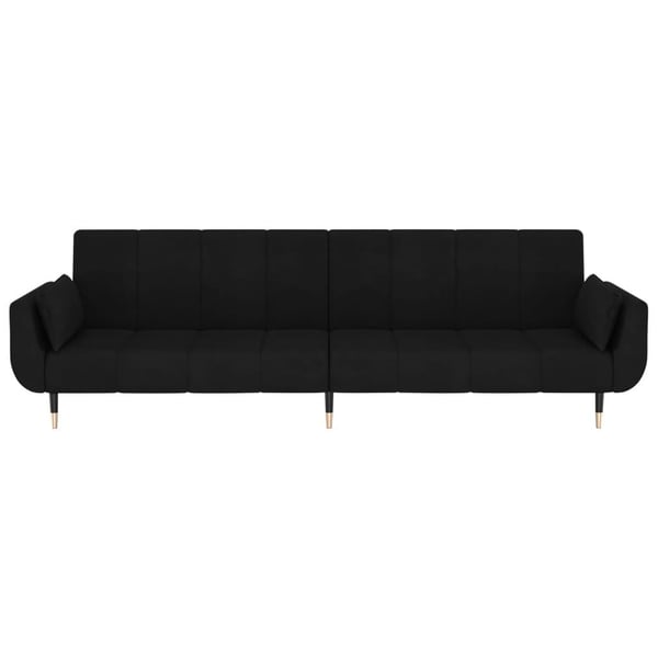 vidaXL 2-personers sovesofa med 2 puder fløjl sort