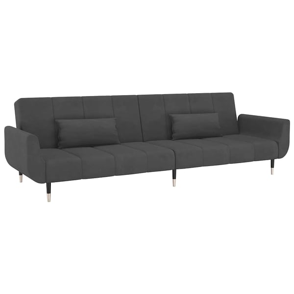 vidaXL 2-personers sovesofa med 2 puder fløjl mørkegrå