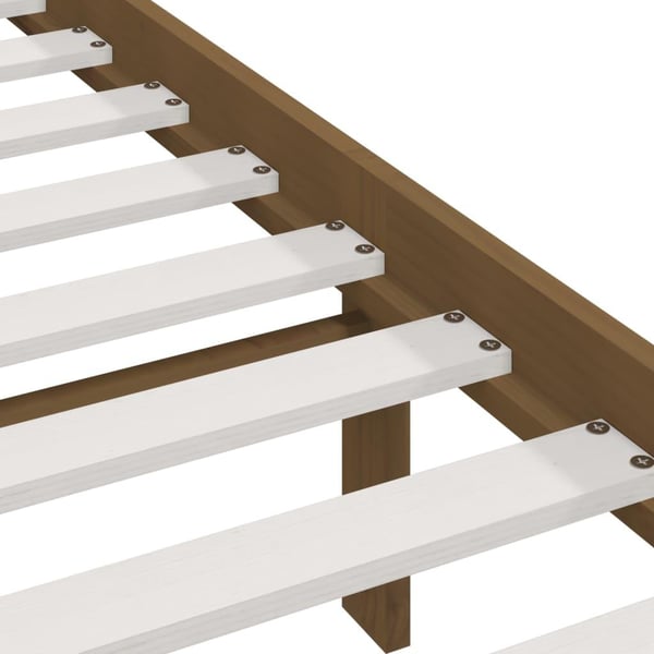 vidaXL Sengeramme honningbrun heltre furu 200x200 cm