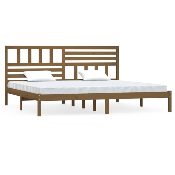 vidaXL Sengeramme honningbrun heltre furu 200x200 cm