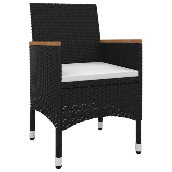 vidaXL spisebordssæt til haven 3 dele med hynder polyrattan og glas