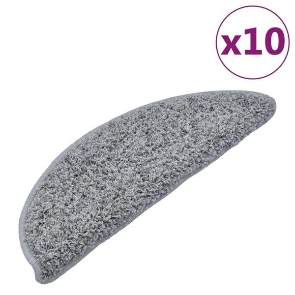 vidaXL trappemåtter 10 stk. 65x21x4 cm grå