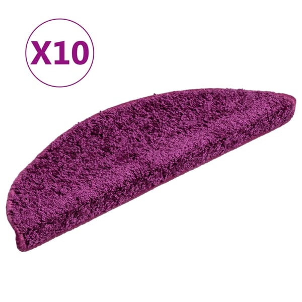 vidaXL Trappematter 10 stk 56x17x3 cm fiolett halvrund