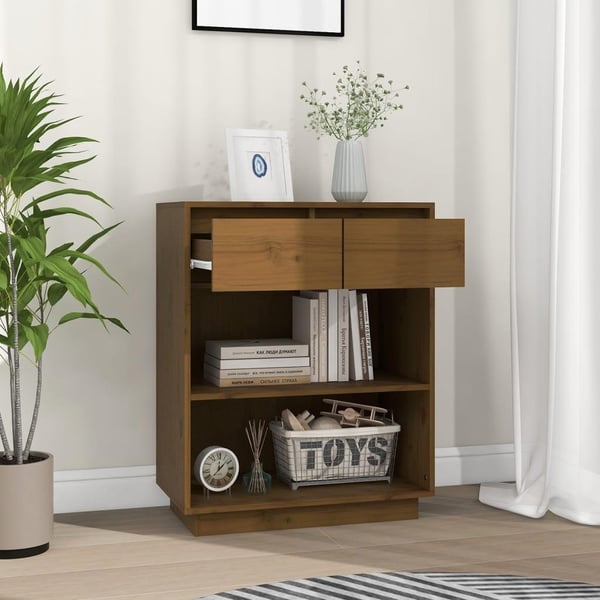 vidaXL Konsollskap honningbrun 60x34x75 cm heltre furu