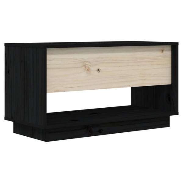 vidaXL tv-bord 74x34x40 cm massivt fyrretræ sort