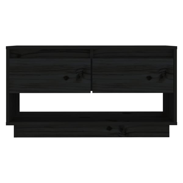 vidaXL tv-bord 74x34x40 cm massivt fyrretræ sort