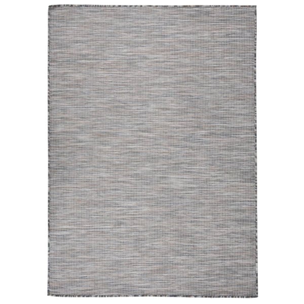 vidaXL Utendørs flatvevd teppe 200x280 cm brun og blå