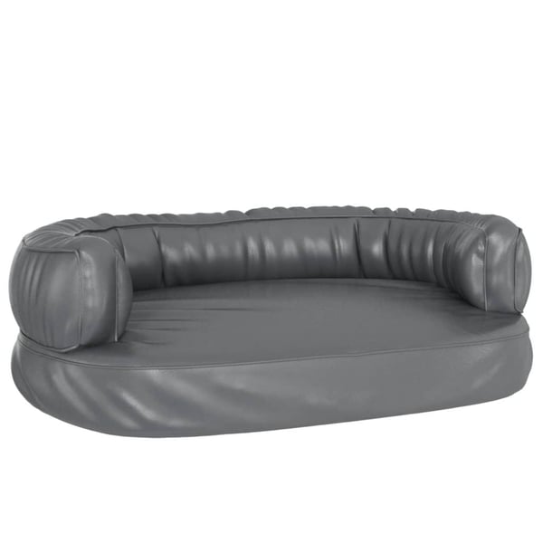 vidaXL Ergonomisk hundbädd grå 60x42 cm konstläder