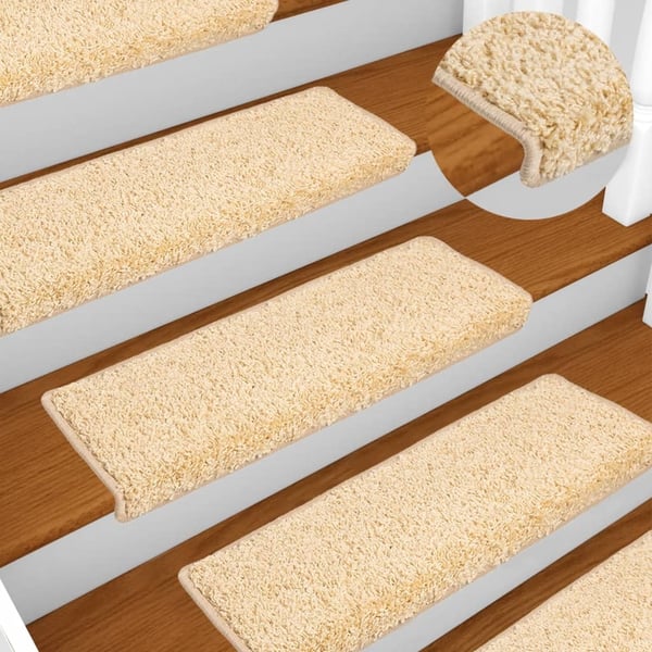 vidaXL trappemåtter 10 stk. 65x21x4 cm brun
