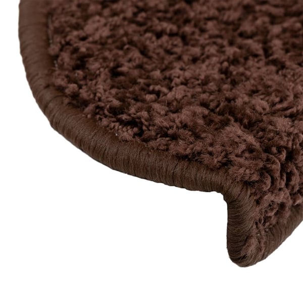 vidaXL Trappematter 10 stk 65x21x4 cm brune halvrund store