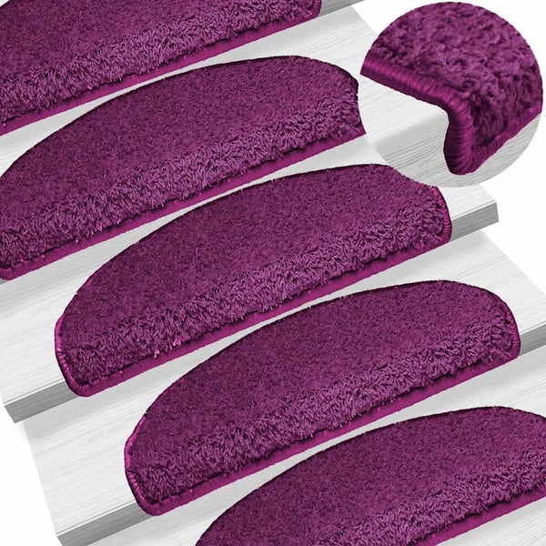 vidaXL trappemåtter 10 stk. 65x21x4 cm violet