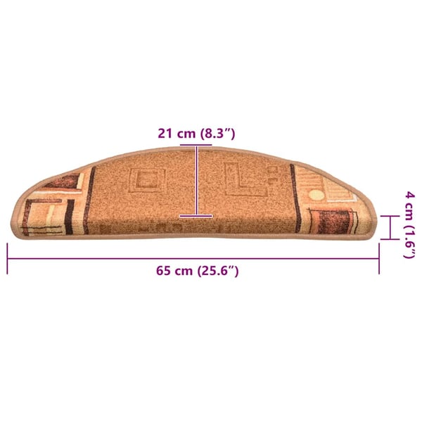 vidaXL Selvklebende trappematter 10 stk 65x21x4 cm beige