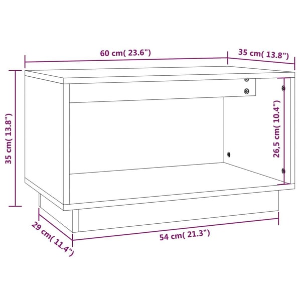 vidaXL TV-benk honningbrun 60x35x35 cm heltre furu