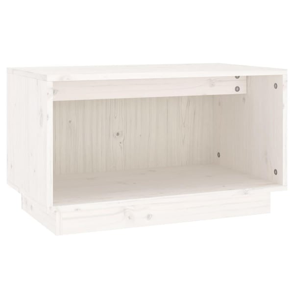 vidaXL tv-bord 60x35x35 cm massivt fyrretræ hvid