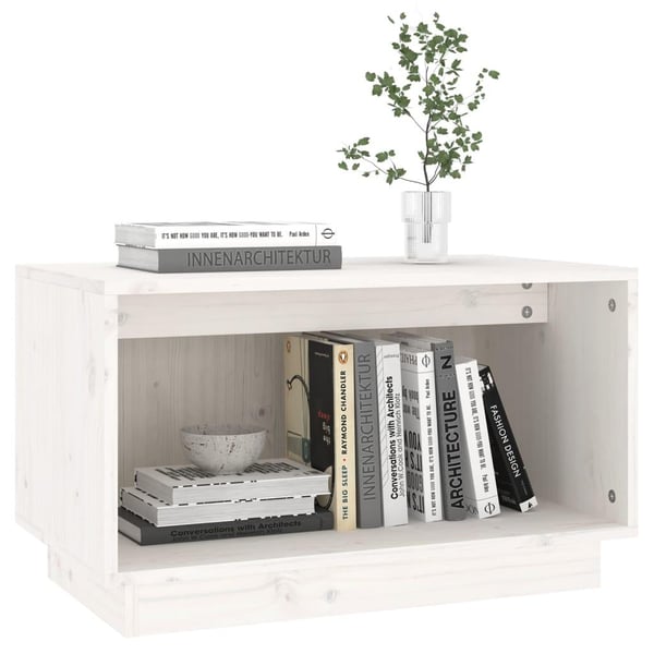 vidaXL tv-bord 60x35x35 cm massivt fyrretræ hvid