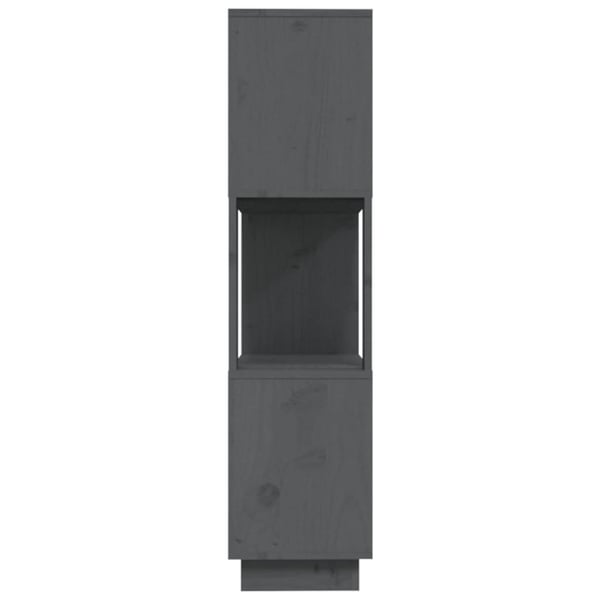 vidaXL bogreol/rumdeler 80x25x101 cm massivt fyrretræ grå