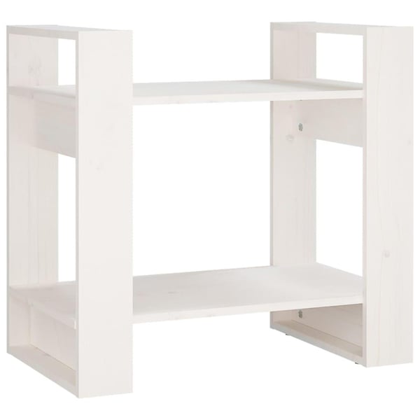 vidaXL bogreol/rumdeler 60x35x57 cm massivt fyrretræ hvid
