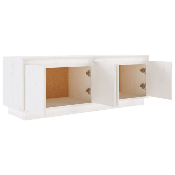 vidaXL TV-benk hvit 110x34x40 cm heltre furu