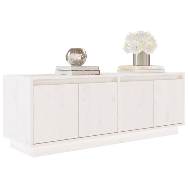vidaXL TV-benk hvit 110x34x40 cm heltre furu