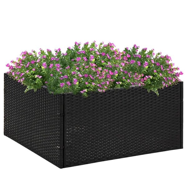 vidaXL havebord 80x80x40 cm polyrattan sort