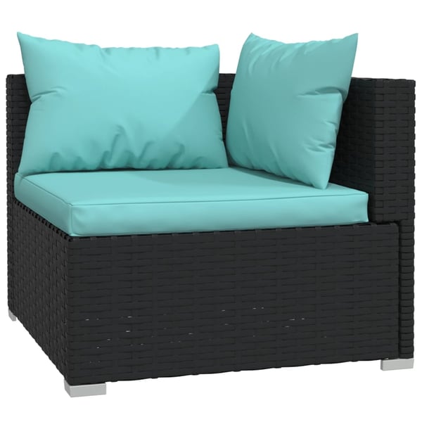 vidaXL 2-personers sofa med hynder polyrattan sort