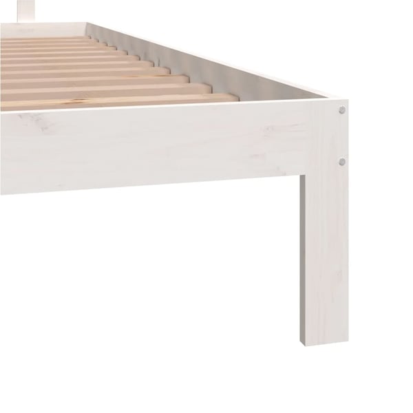 vidaXL Sengeramme hvit heltre furu 160x200 cm