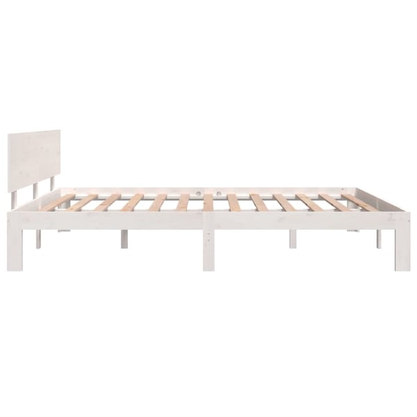 vidaXL Sengeramme hvit heltre furu 160x200 cm