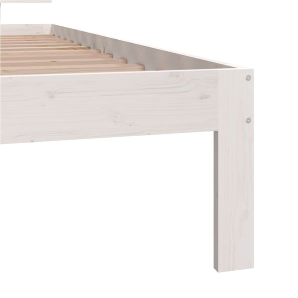 vidaXL Sengeramme hvit heltre furu 90x200 cm