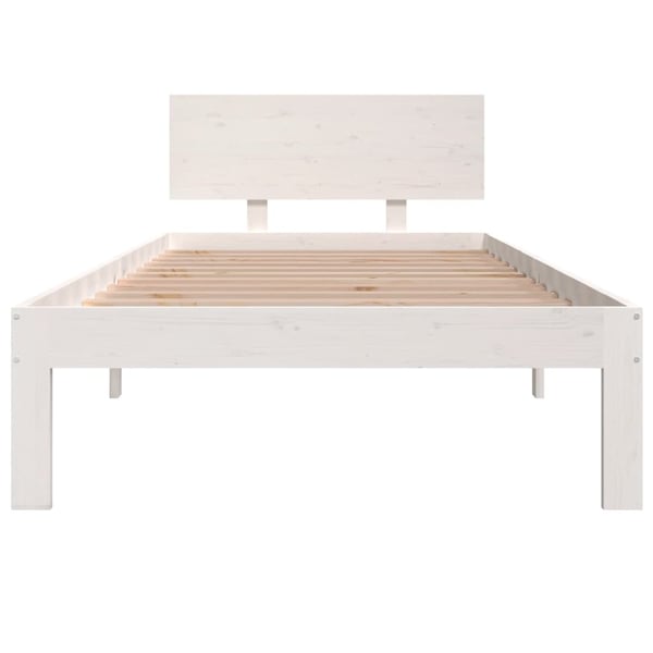 vidaXL Sengeramme hvit heltre furu 90x200 cm