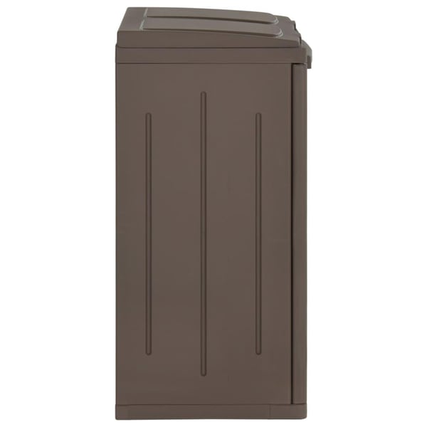 vidaXL Søppelbøtte med 2 dører brun 65x45x88 cm PP