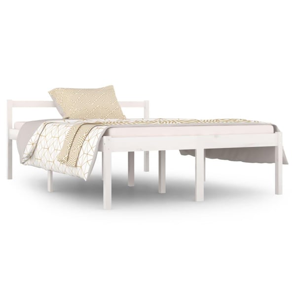 vidaXL Seniorseng hvit 140x190 cm heltre furu