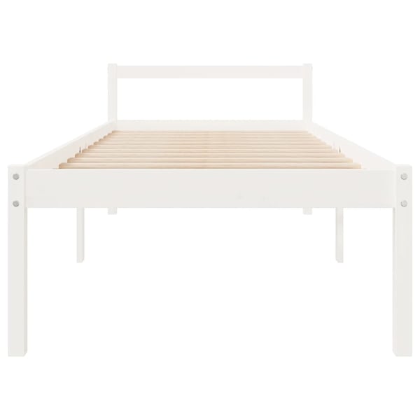 vidaXL Seniorseng hvit 75x190 cm heltre furu