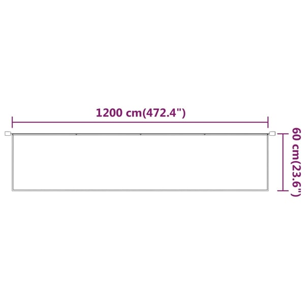 vidaXL Vertikal markise beige 60x1200 cm oxfordstoff