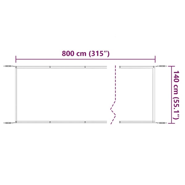 vidaXL Pystymarkiisi beige 140x800 cm Oxford kangas