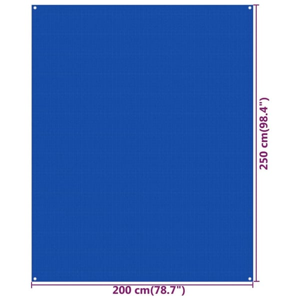 vidaXL Teltteppe 250x200 cm blå HDPE