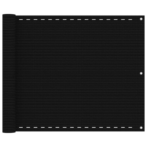 vidaXL Balkongskjerm svart 75x400 cm HDPE