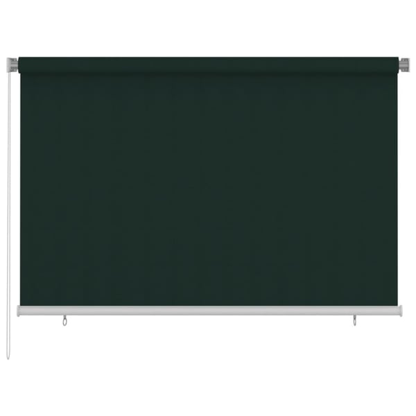 vidaXL Rullaverho ulkotiloihin 220x140 cm tummanvihreä HDPE