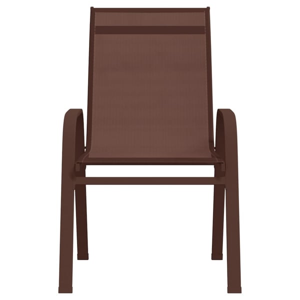 vidaXL Stablebare hagestoler 4 stk brun textilene-stoff