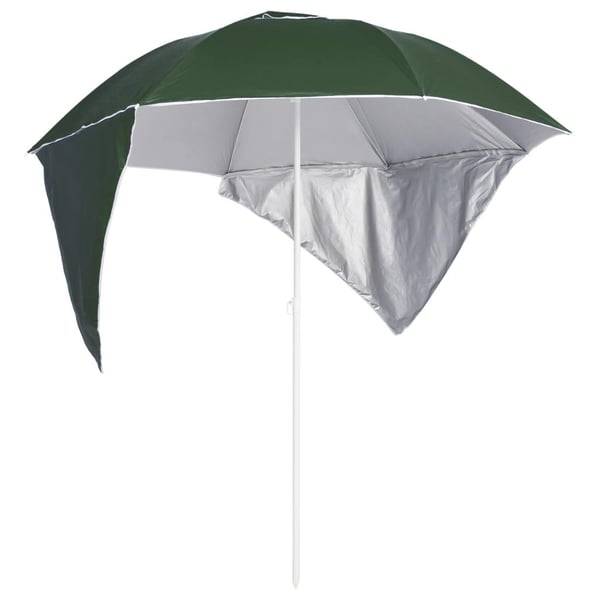 vidaXL strandparasol med sidevægge 215 cm grøn