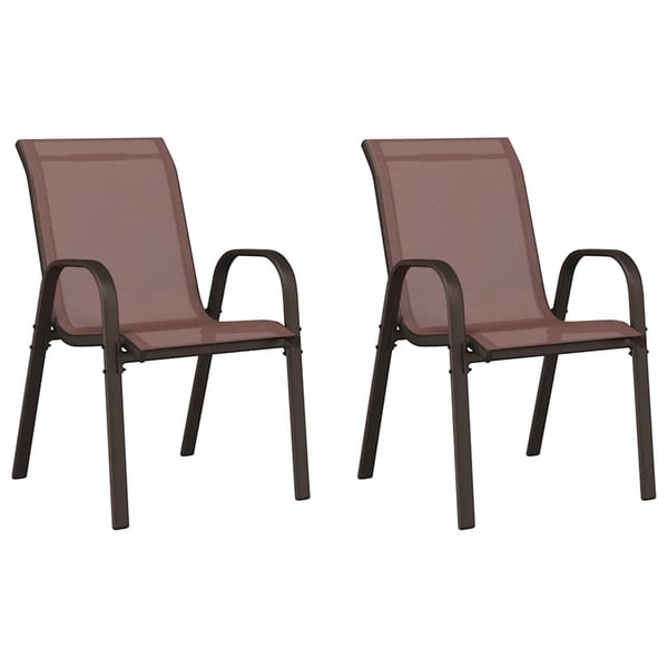 vidaXL Stablebare hagestoler 2 stk brun textilene-stoff
